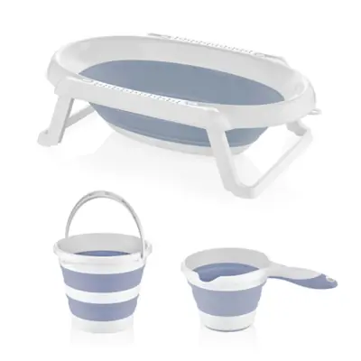 Babyjem Katlanabilen Bebek Banyo Seti 3lü Mavi - 1