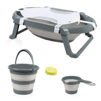 Babyjem Katlanır Banyo Seti 5li Yeni Antrasit