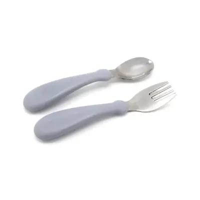 Babyjem Paslanmaz Çelik Çatal Kaşık Seti Gri (1)