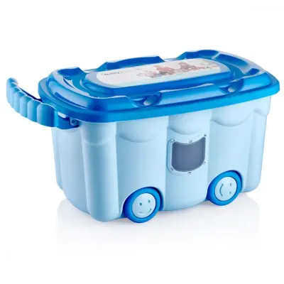 Babyjem Tekerlekli Oyuncak Kutusu Mavi