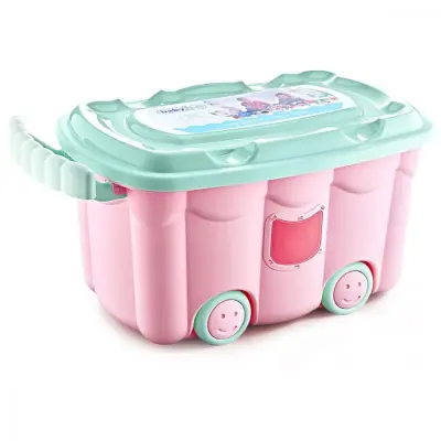 Babyjem Tekerlekli Oyuncak Kutusu Pembe