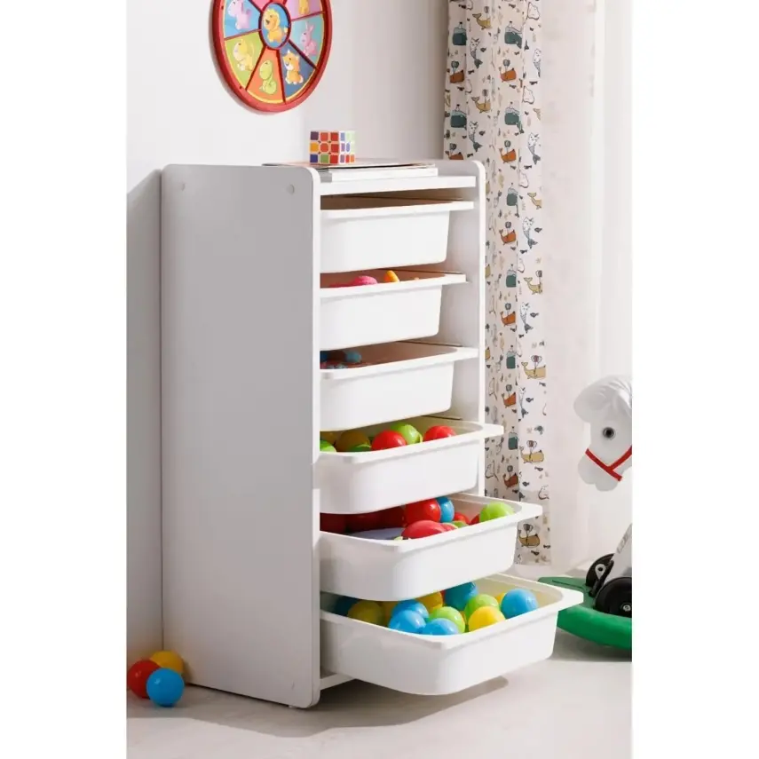 Babywhen Oyuncak Dolabı Raflı Beyaz - 2