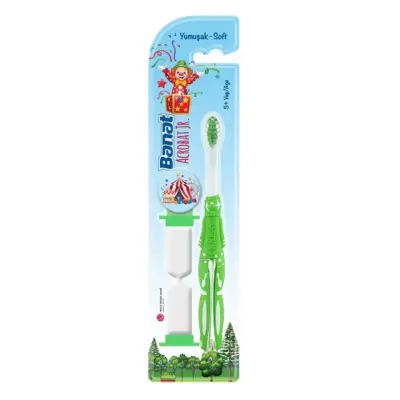 Banat Acrobat Jr Çocuk Diş Macunu 35 ml,Çocuk Diş Fırçası Kum Saatli Soft Acrobat Jr. 5+ Yaş - 4