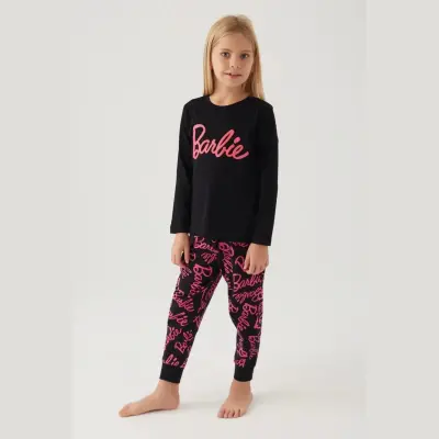 Barbie Kız 2li Takım Siyah