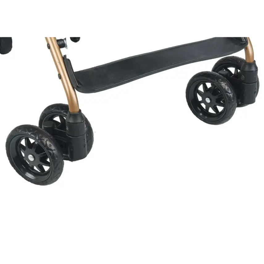 Be-Be Basic Pratik Ultra Hafif Katlanabilir Baston Bebek Arabası Gold Siyah - 4