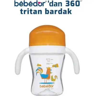 Bebedor 360 Derece Dönen Tritan Kulplu Bardak 210 ml - 8