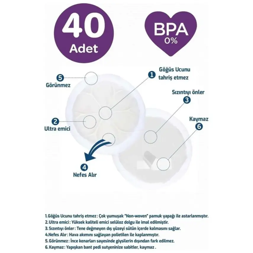 Bebedor Göğüs Pedi 40lı - 7