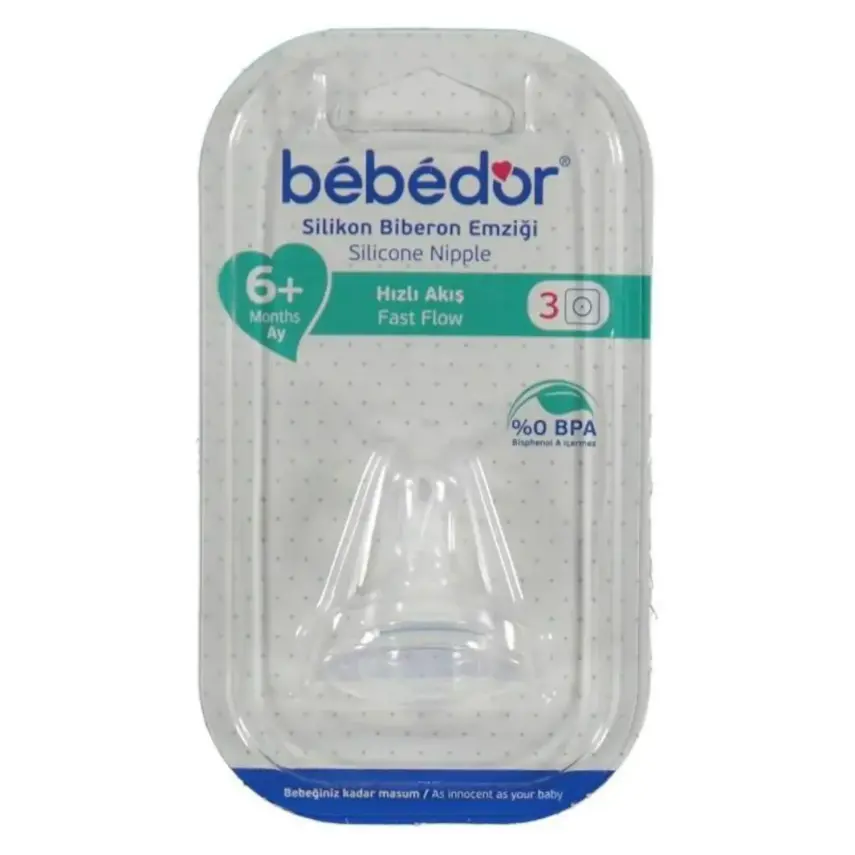 Bebedor Orta Akış 6+ Ay Silikon Yumuşak Biberon Emziği - 1