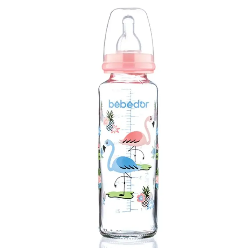 Bebedor Silikon Emzikli Desenli Cam Biberon 250 ml 3+ Ay - 4