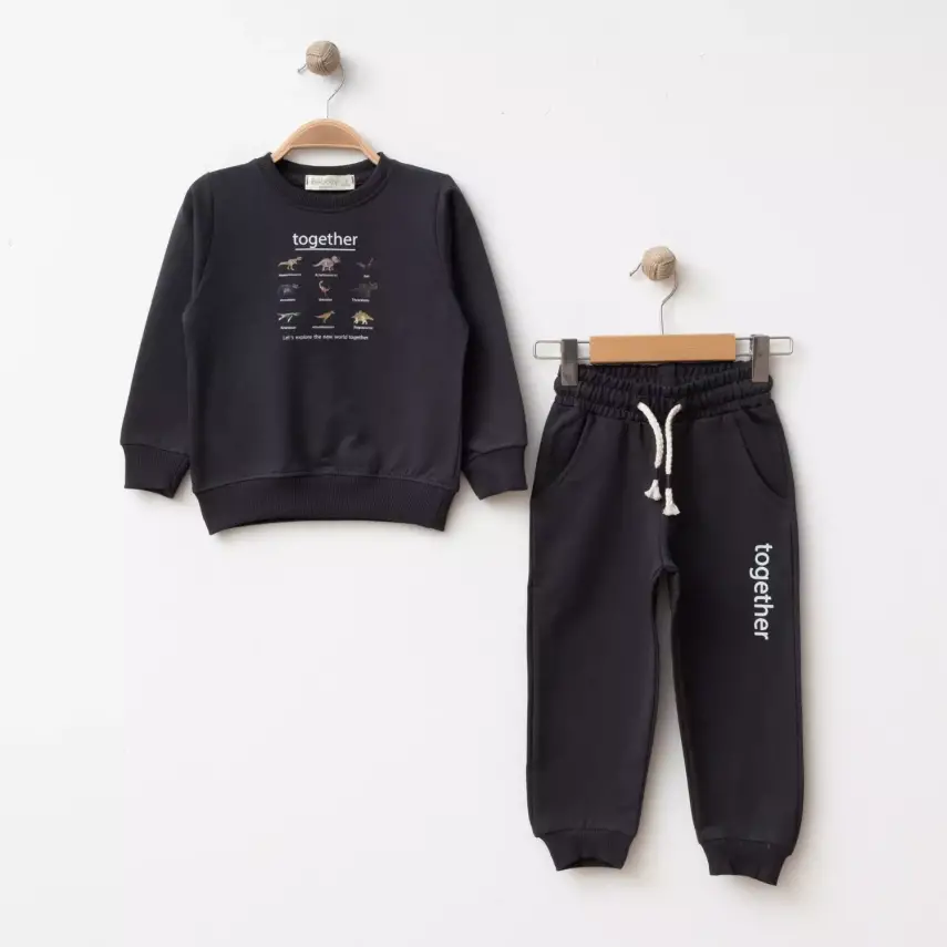 Bebolly 2li Takım Together Baskılı Füme - 1