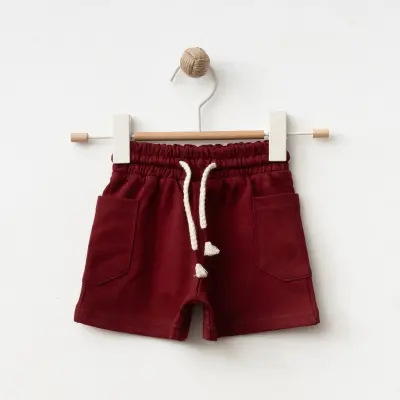 Bebolly Şort Yan Cepli Bordo