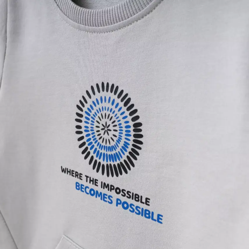 Bebolly Sweartshirt Parçalı Becomes Baskılı Gri - 2