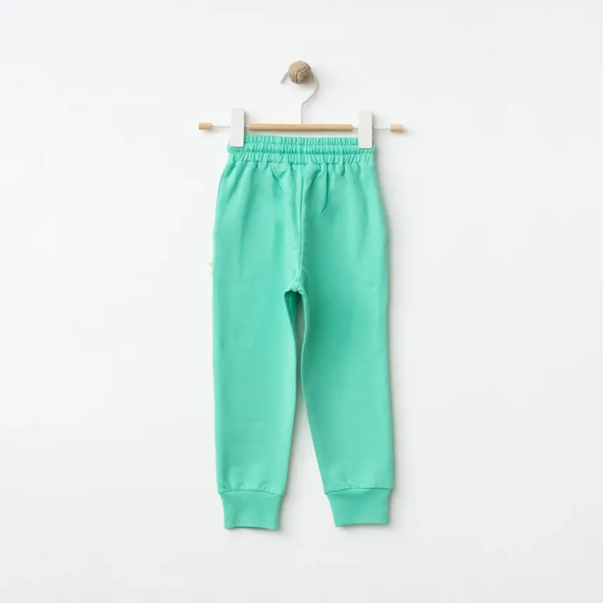 Bebolly Unisex Eşofman Altı Happy Baskılı Mint - 2