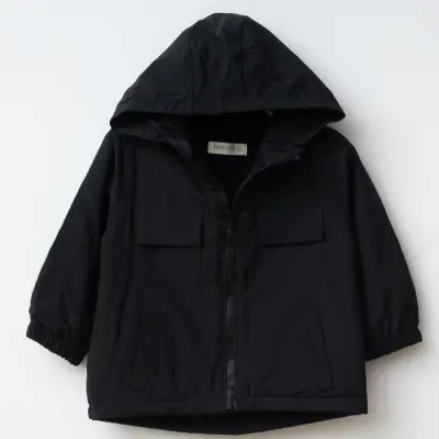 Bebolly Yağmurluk Kapaklı Cep Siyah - 1