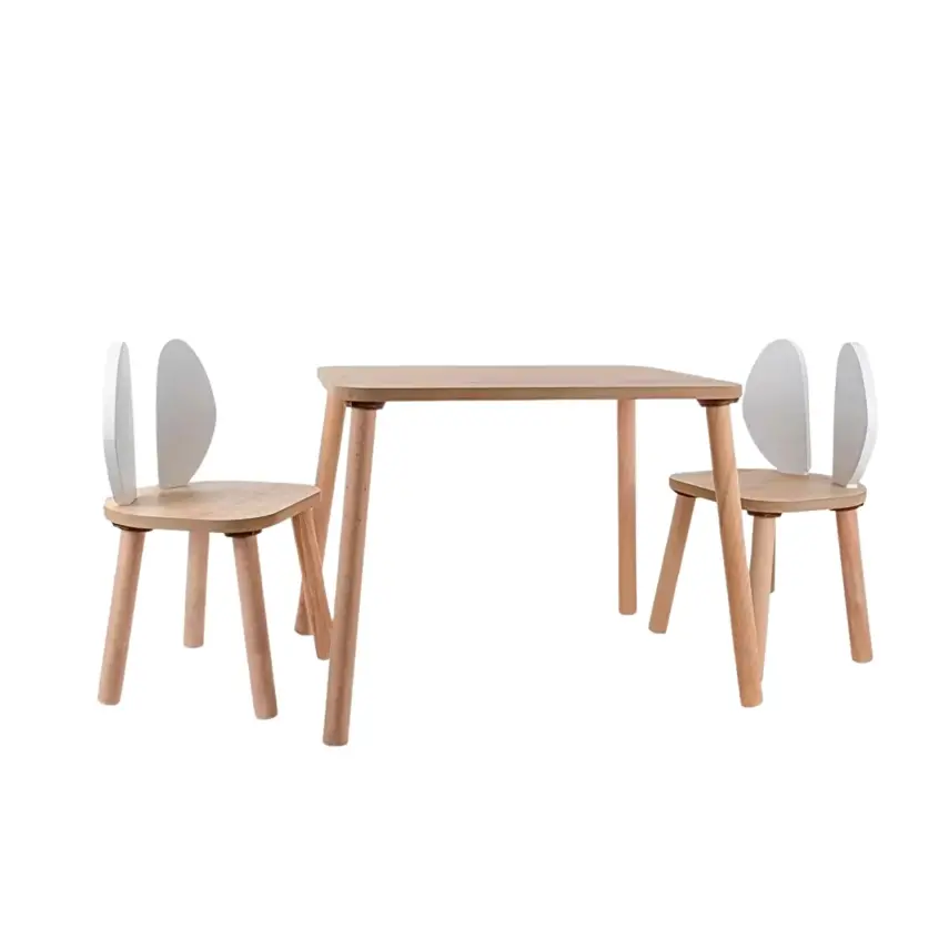 Bee Smart 2 Sandalyeli Masa Seti Safir Meşe - 1