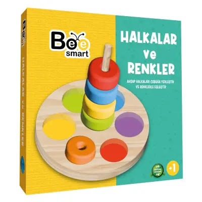 Bee Smart Ahşap Renkli Halkalar Eğitici Set