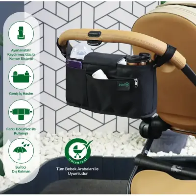 Been Tüm Bebek Arabaları ile Uyumlu Portatif Organizer Çanta - 6