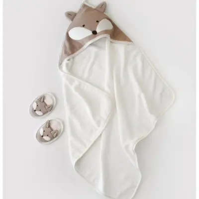 Bibaby Erkek Bornoz Takımı Sweet Fox Ekru - Kahverengi - 8