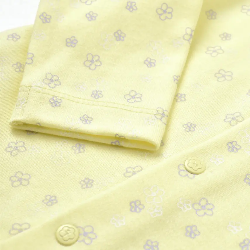 Bibaby Kız Organik Pijama Takımı Love You Baby Yellow Lavander - 9