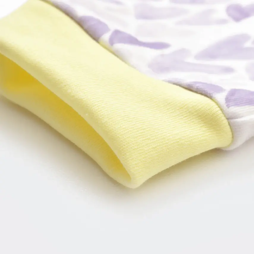 Bibaby Kız Organik Pijama Takımı Love You Baby Yellow Lavander - 7