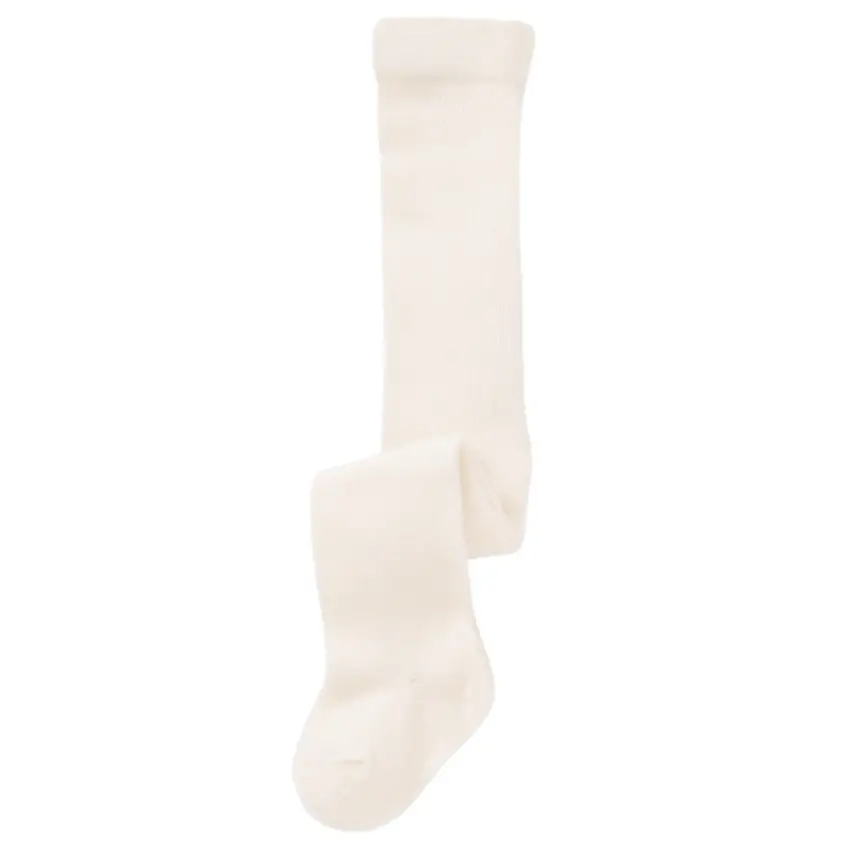 Bibaby Unisex Organik Çorap Külotlu Klasik Düz Ekru - 2