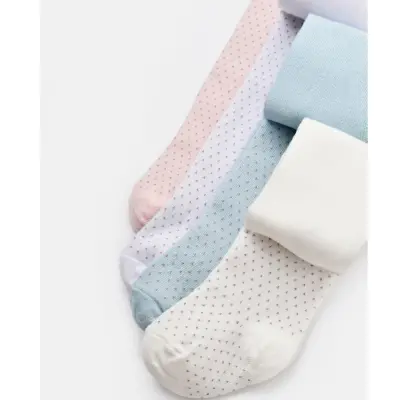 Bibaby Unisex Organik Çorap Külotlu Klasik Puanlı Mavi - 4