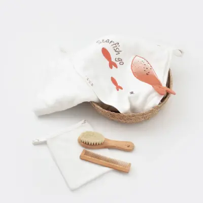 Bibaby Unisex Organik Havlu Magic Starfish Latte - 7