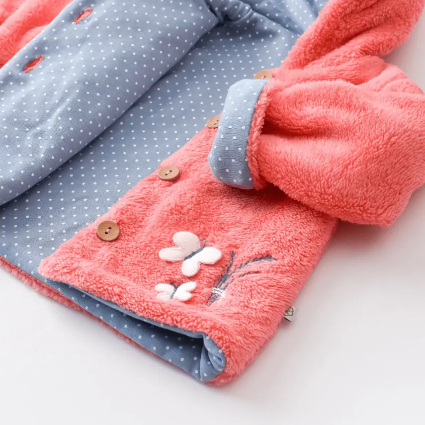 Bibaby Unisex Organik Hırka Wild Flowers Coral - 3