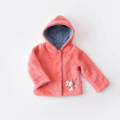 Bibaby Unisex Organik Hırka Wild Flowers Coral - 8
