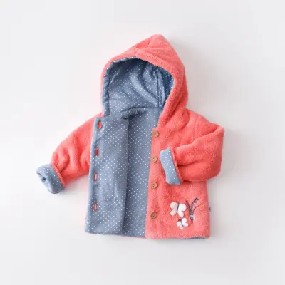 Bibaby Unisex Organik Hırka Wild Flowers Coral