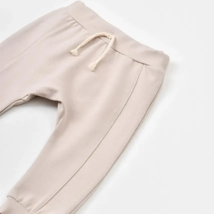 Bibaby Unisex Organik Pantolon Patiksiz Curly Sheep Bej - 8