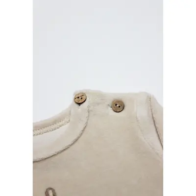 Bistyle 2li Takım Kadife I Love Daddy Bej - Turuncu - 4