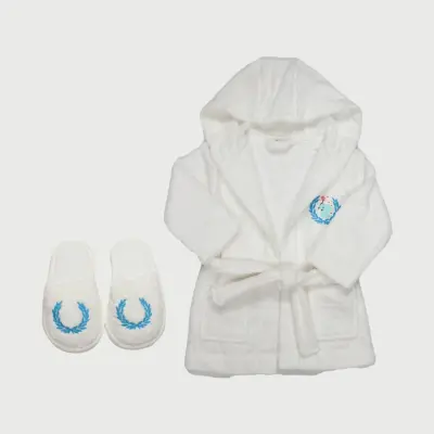 Bistyle Bebek Bornoz Luluco Stars And Elephant Ekru Unisex 