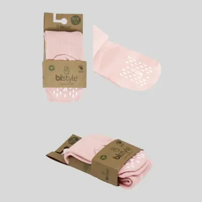 Bistyle Çorap Külotlu Kaymaz Penye Basic Pembe - 2