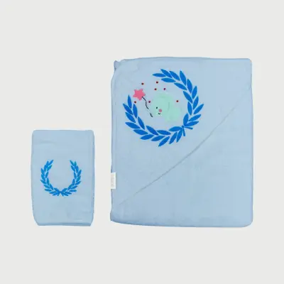 Bistyle Erkek Bebek Havlu Luluco Stars And Elephant 75x75cm Mavi