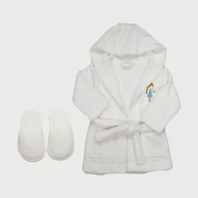 Bistyle Kız Bebek Bornoz Luluco Girl And Bird Ekru