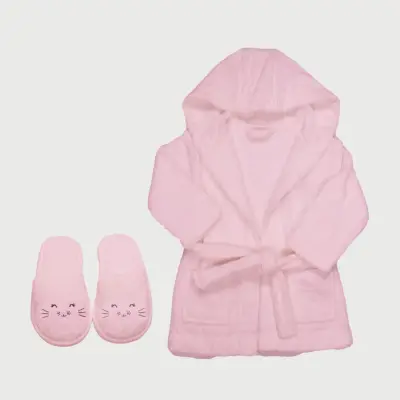 Bistyle Kız Bebek Bornoz Luluco Sweet Rabbit Pembe