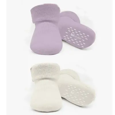 Bistyle Kız Çorap Soket Havlu 2li Kaymaz Basic Girl Lila - Natural