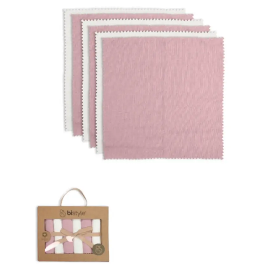 Bistyle Kız Mendil 6lı Penye Colours Kutulu Ekru - Gül Kurusu - 1