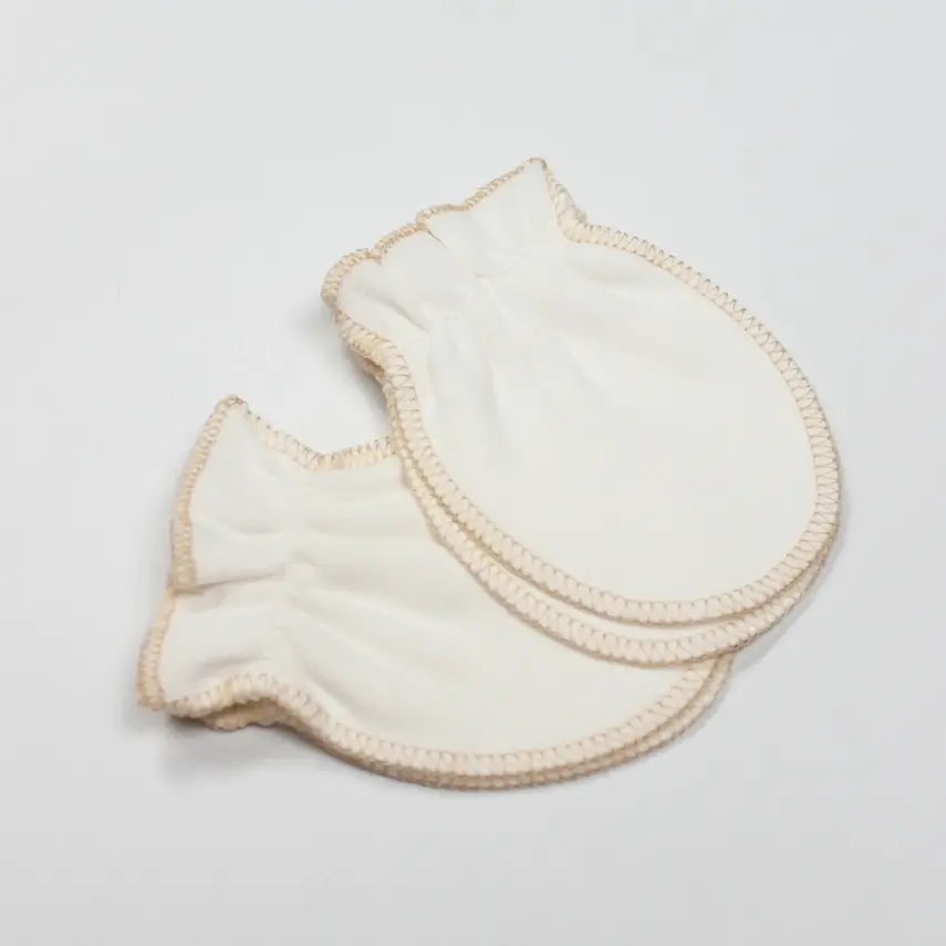 Bistyle Organik Bebek Eldiven 2li Basic Penye Ekru Unisex - 3