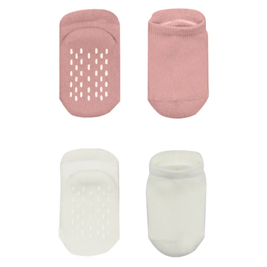 Bistyle Organik Çorap Sneakers Havlu 2li Kaymaz Basic Pudra - Ekru - 2