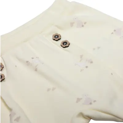 Bistyle Pantolon Patiksiz Welcome Baby Duck Sarı - Ekru - 3