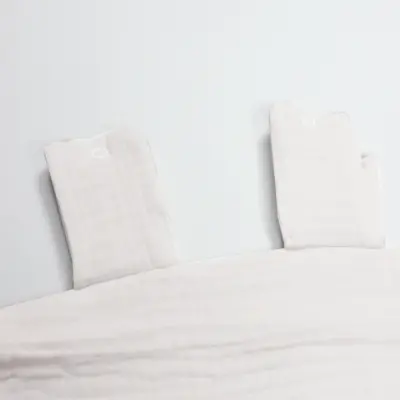 Bistyle Unisex Müslin Puset Yüz Örtüsü Püsküllü Ekru - 2