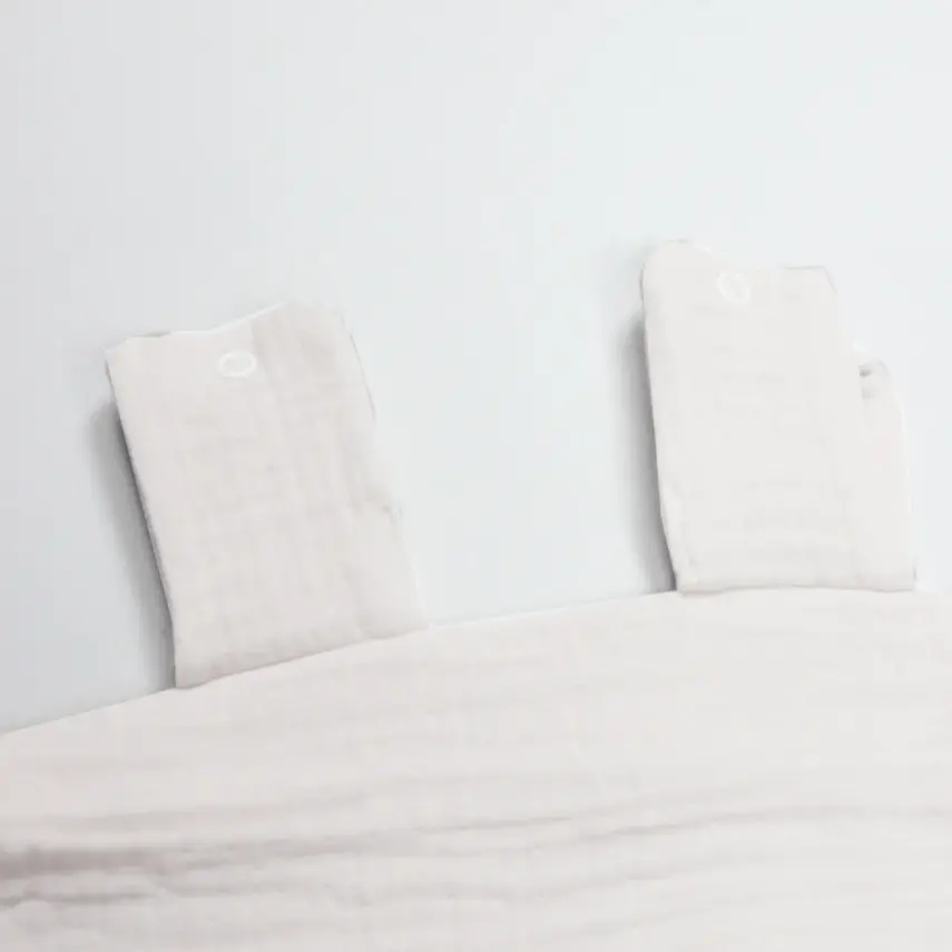 Bistyle Unisex Müslin Puset Yüz Örtüsü Püsküllü Ekru - 2