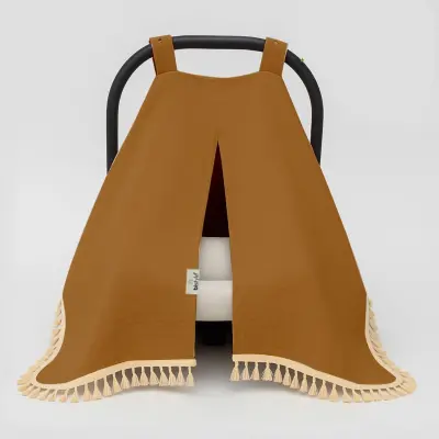 Bistyle Unisex Müslin Puset Yüz Örtüsü Püsküllü Hardal