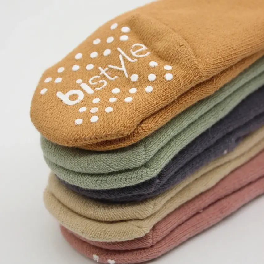 Bistyle Unisex Organik Çorap Külotlu Kaymaz Havlu Antrasit - 9