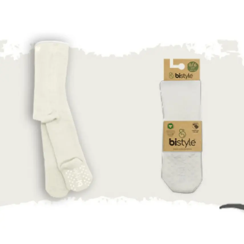 Bistyle Unisex Organik Çorap Külotlu Kaymaz Havlu Ekru - 2