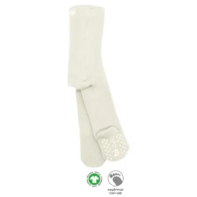 Bistyle Unisex Organik Çorap Külotlu Kaymaz Havlu Ekru 