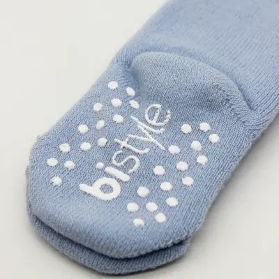 Bistyle Unisex Organik Çorap Külotlu Kaymaz Havlu Mavi - 5