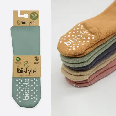 Bistyle Unisex Organik Çorap Külotlu Kaymaz Havlu Nil - 5